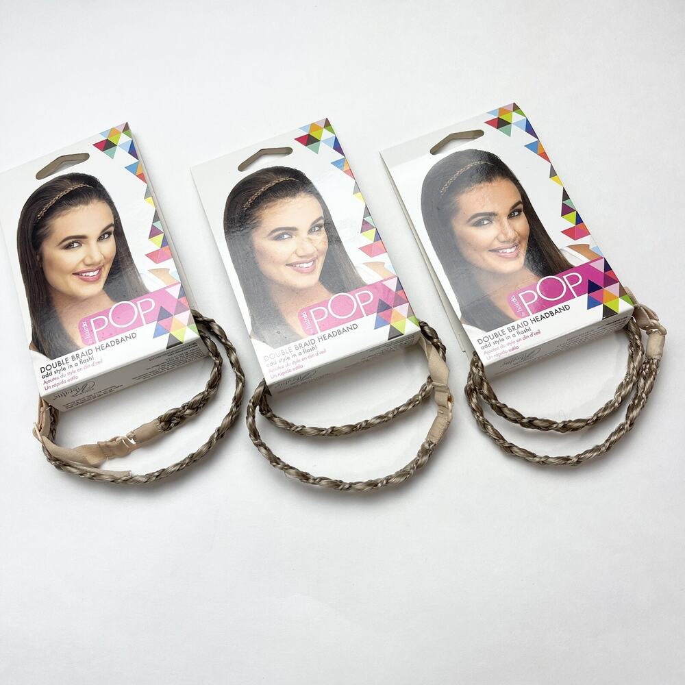 3-piece Pop by Hairdo Double Braid Braided Headband Golden Wheat